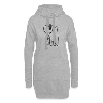 Couverts dans la serviette - Sweat-shirt à capuche long Femme - gris chiné - Devant