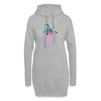 Arrosoir violet - Sweat-shirt à capuche long Femme - gris chiné - Devant