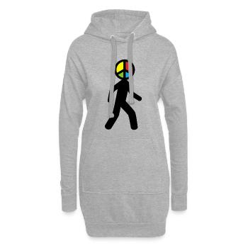 Mann des Friedens (schwarz) - Hoodie-Kleid - Grau meliert - Vorne