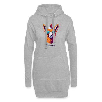 Retro Lama Vibes - Hoodie-Kleid - Grau meliert - Vorne