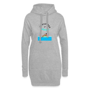 J ai plage - Sweat-shirt à capuche long Femme - gris chiné - Devant