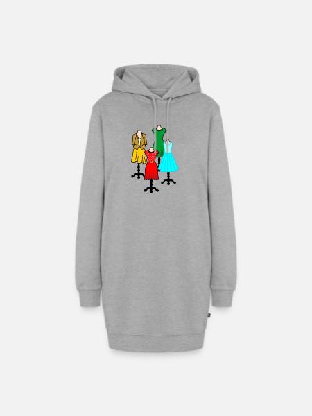 Schaufensterpuppen für Damen - Hoodie-Kleid - Grau meliert