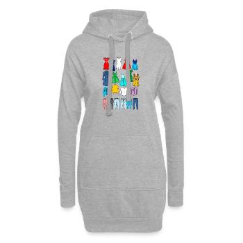Vêtements pour femmes et filles - Sweat-shirt à capuche long Femme - gris chiné - Devant