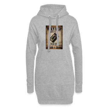 WANTED CASSETTE AUDIO - Sweat-shirt à capuche long Femme - gris chiné - Devant