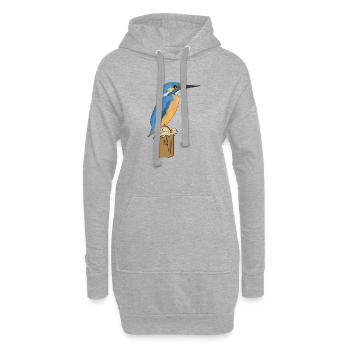 Eisvogel Vogel - Hoodie-Kleid - Grau meliert - Vorne