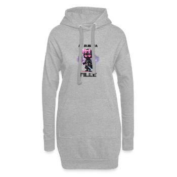 Je suis ta Fille - Sweat-shirt à capuche long Femme - gris chiné - Devant