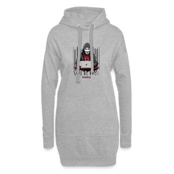 Anonymous Hacker - Hoodie-Kleid - Grau meliert - Vorne