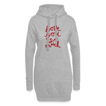 Handgeschriebenes Love You So Much Design - Hoodie-Kleid - Grau meliert - Vorne