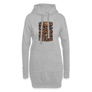Menuiserie arbre coupeur déclaration bois bûcheron - Sweat-shirt à capuche long Femme - gris chiné - Devant