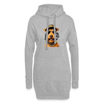 Cadeau de chien irlandais Terrier Gangsta Gangster - Sweat-shirt à capuche long Femme - gris chiné - Devant