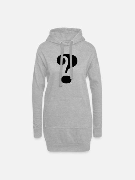 Big question mark - Hoodie Dress - heather grey