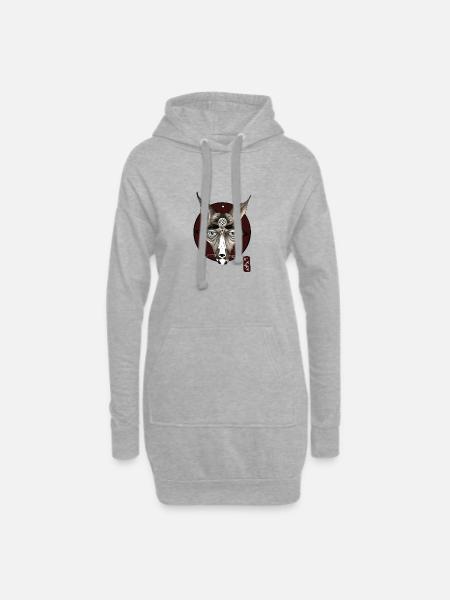 Mystischer Kojote - Hoodie-Kleid - Grau meliert