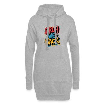 Conception de texte de retour gay - Sweat-shirt à capuche long Femme - gris chiné - Devant