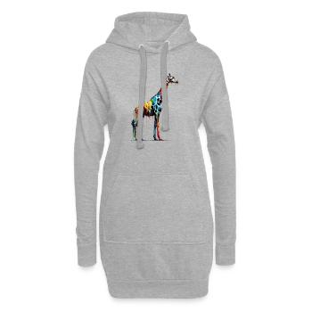 Girafe - Sweat-shirt à capuche long Femme - gris chiné - Devant
