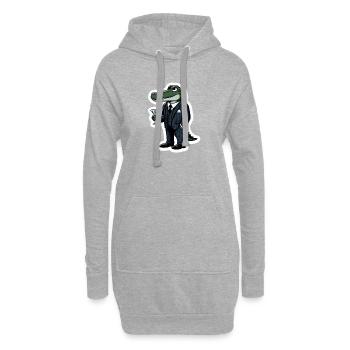 Gator im Anzug: Business-Cocktail - Hoodie-Kleid - Grau meliert - Vorne