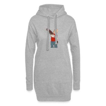 Schüchterner Gitarrist - Hoodie-Kleid - Grau meliert - Vorne