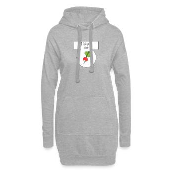 J'ai pas un radis - Sweat-shirt à capuche long Femme - gris chiné - Devant