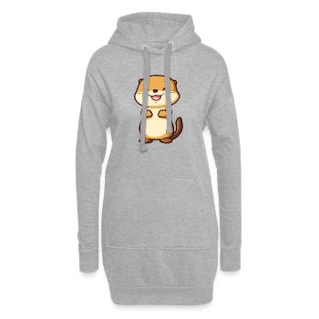 Loutre mignonne et heureuse dans le style dessin animé - Adorable - Sweat-shirt à capuche long Femme - gris chiné - Devant