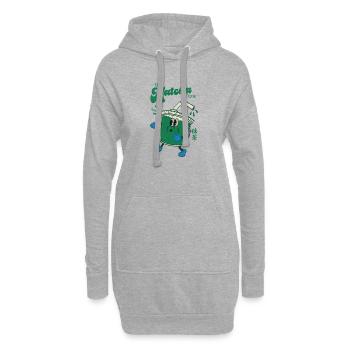 Its Matcha Time - Hoodie-Kleid - Grau meliert - Vorne