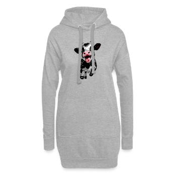 Veau sauteur - Funny Cow Veau - Sweat-shirt à capuche long Femme - gris chiné - Devant