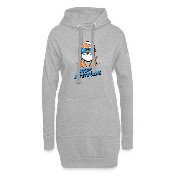 Opa Haltung - Hoodie-Kleid - Grau meliert - Vorne