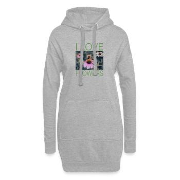 I LOVE FLOWERS - Hoodie-Kleid - Grau meliert - Vorne