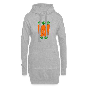 Carottes - Sweat-shirt à capuche long Femme - gris chiné - Devant