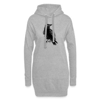 Raven Rabe Grunge Design - Hoodie-Kleid - Grau meliert - Vorne