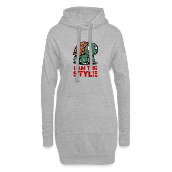 Tortue Je suis le Style - Sweat-shirt à capuche long Femme - gris chiné - Devant