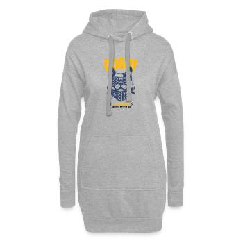 Cooler Hund mit Sonnenbrille – "My Dog Rules" - Hoodie-Kleid - Grau meliert - Vorne