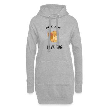 Leicht packen, groß leben - Hoodie-Kleid - Grau meliert - Vorne