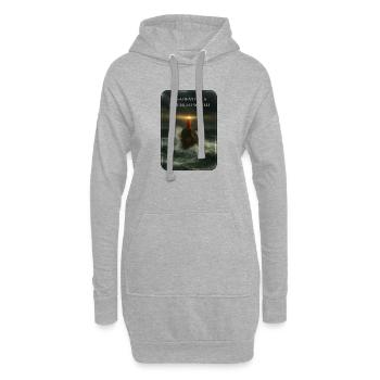 STEADFAST IN A TROUBLED WORLD - Hoodie-Kleid - Grau meliert - Vorne