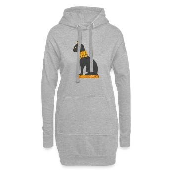 hieroglyphen, ägyptische katze sitzend - Hoodie-Kleid - Grau meliert - Vorne