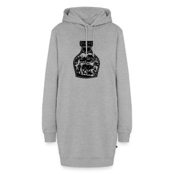 Alpabfahrt_black - Hoodie-Kleid - Grau meliert - Vorne