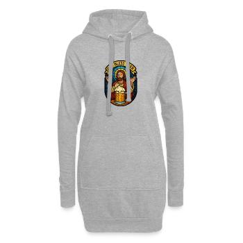 God Bless Beer - Sweat-shirt à capuche long Femme - gris chiné - Devant
