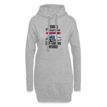 LKW-Fahrerin: Vergiss Prinzessin - Hoodie-Kleid - Grau meliert - Vorne