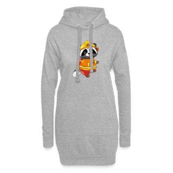 Mignon raton laveur sont pompier - Sweat-shirt à capuche long Femme - gris chiné - Devant