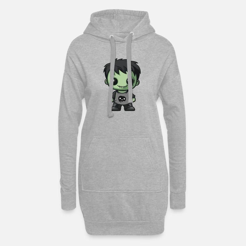 Zombie Comic - Hoodie-Kleid - Grau meliert