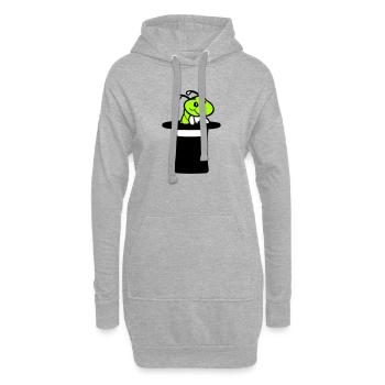 Chenille Chapeau Haut de Forme Magicien Sorcier Tour de Magie Mignon - Sweat-shirt à capuche long Femme - gris chiné - Devant