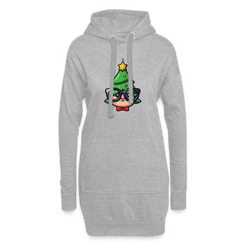 Personnage de Noël geek festif - Sweat-shirt à capuche long Femme - gris chiné - Devant