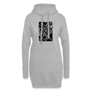 Fleurs abstraites - Profitez-en - Sweat-shirt à capuche long Femme - gris chiné - Devant