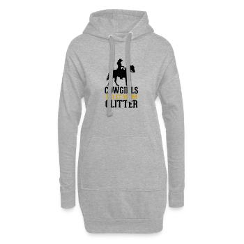 Cavalier western disant chevaux western - Sweat-shirt à capuche long Femme - gris chiné - Devant