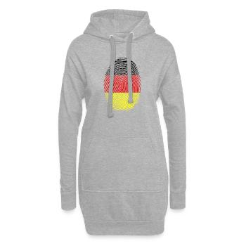 Deutscher Deutsche DNA Flagge Fingerabdruck - Hoodie-Kleid - Grau meliert - Vorne