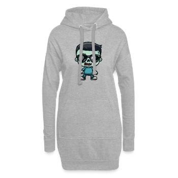 Zombie Halloween - Sweat-shirt à capuche long Femme - gris chiné - Devant