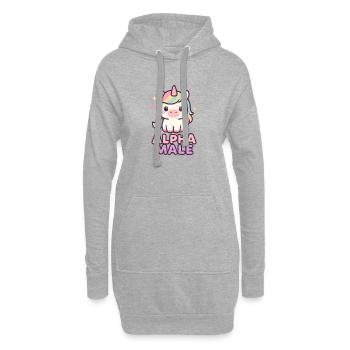 Einhorn – Lustiges und skurriles Design - Hoodie-Kleid - Grau meliert - Vorne
