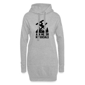 ask me for my socials - Hoodie-Kleid - Grau meliert - Vorne