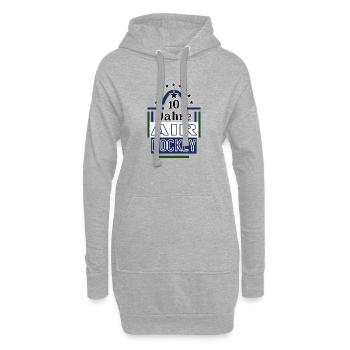 10 Years Air Hockey Anniversary Hockey Player Jubi - Hoodie Dress - heather grey - Front