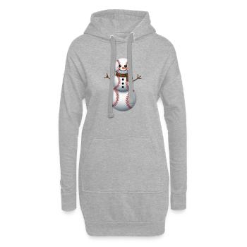 Cartoon Baseball Schneemann - Hoodie-Kleid - Grau meliert - Vorne