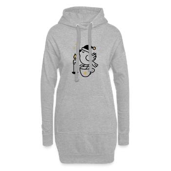 Nuit de l’étoile filante dorée - Sweat-shirt à capuche long Femme - gris chiné - Devant
