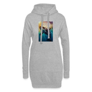 Orca Underwater Hope Verse - Sweat-shirt à capuche long Femme - gris chiné - Devant
